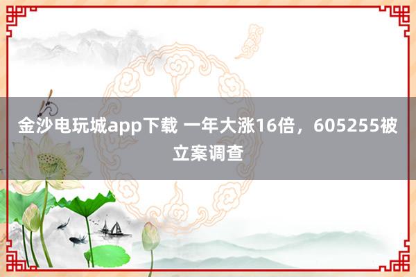 金沙電玩城app下載 一年大漲16倍，605255被立案調查