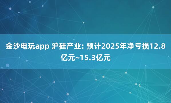 金沙電玩app 滬硅產(chǎn)業(yè): 預計2025年凈虧損12.8億元~15.3億元