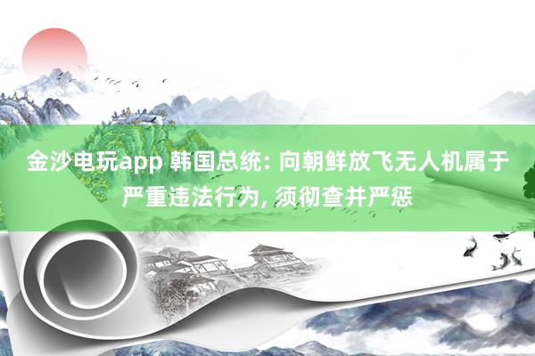 金沙電玩app 韓國總統(tǒng): 向朝鮮放飛無人機屬于嚴重違法行為， 須徹查并嚴懲