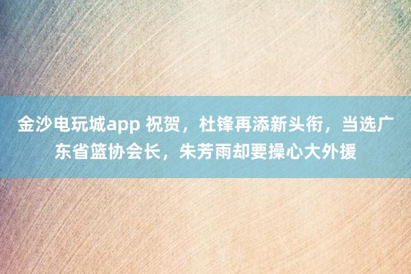 金沙電玩城app 祝賀，杜鋒再添新頭銜，當選廣東省籃協會長，朱芳雨卻要操心大外援