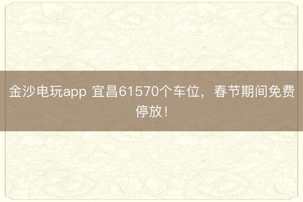 金沙電玩app 宜昌61570個(gè)車位，春節(jié)期間免費(fèi)停放！